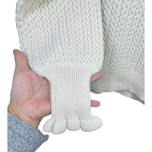 Madewell Ardmore Ruffle-Cuff Pullover Sweater Size Small Ivory Wool Blend‎ - Picture 9 of 13